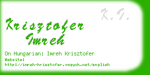 krisztofer imreh business card